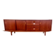 Scandinavian teak sideboard, 230 cm long, with 3 doors and 4 drawers.