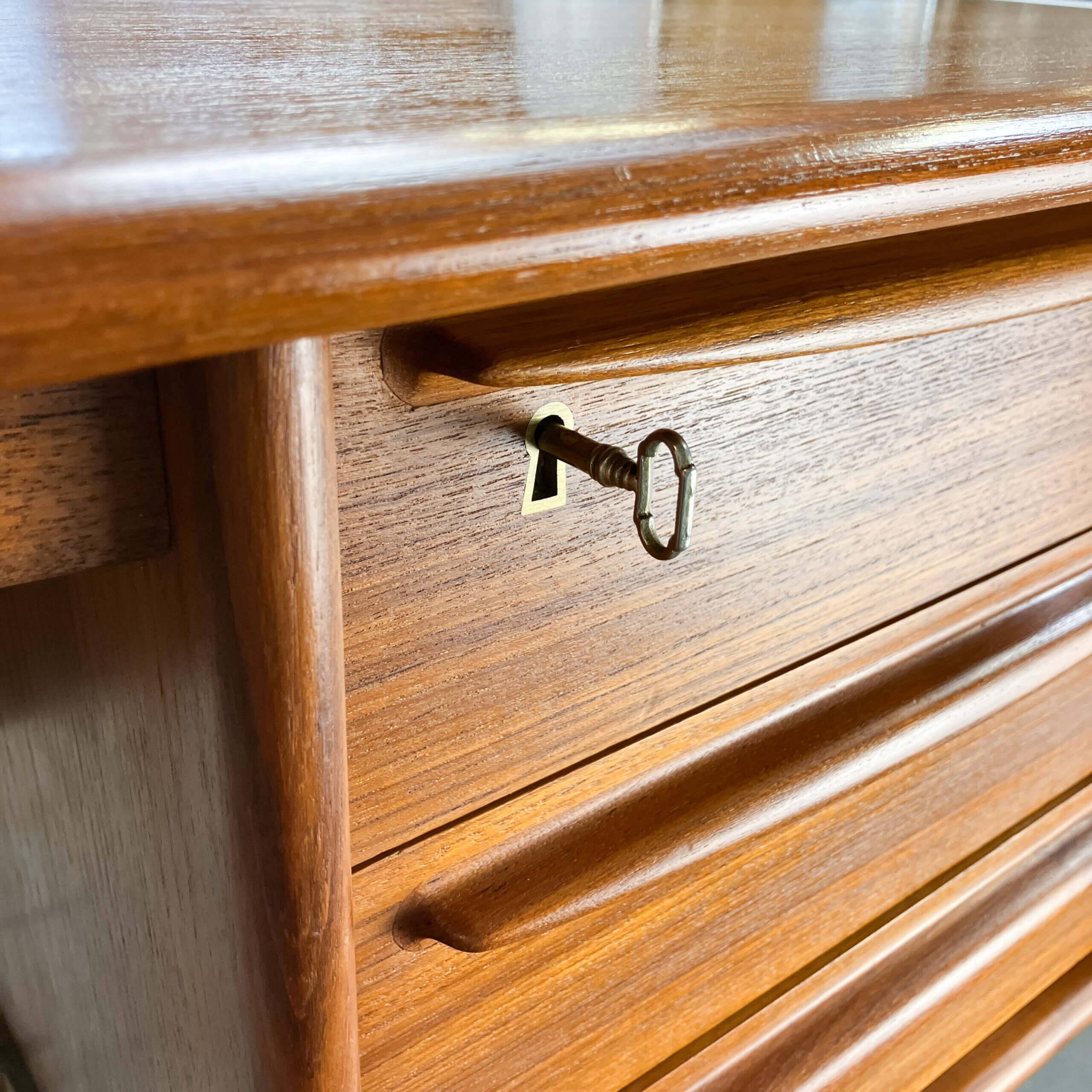 Danish desk by Svend Åge Madsen for Falster, teak, 1960s