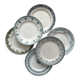 6 mismatched Saint Amand ironstone flat plates