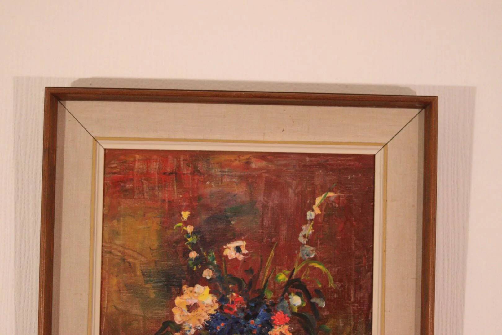 Original Oil on Canvas – “Still Life Vase” – Framed 45 × 54 cm
