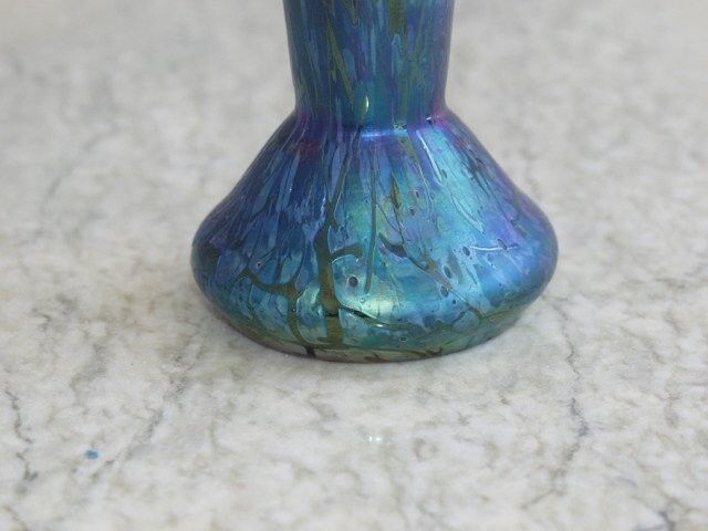 Vase in iridescent Glass Art new of PEACKOCK