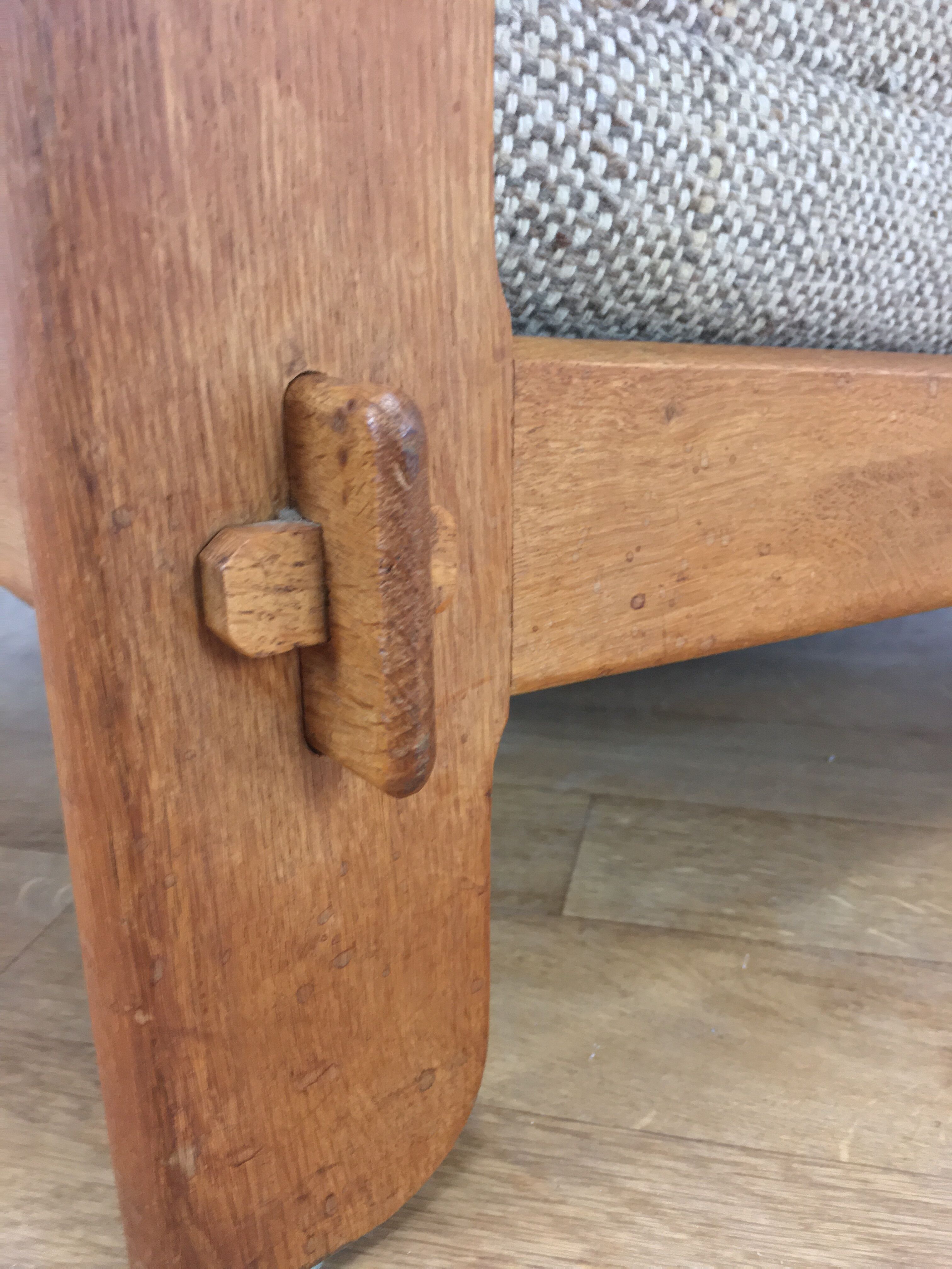 Brutalist chair with oak feathers