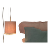 Powder pink linen portable lamp
