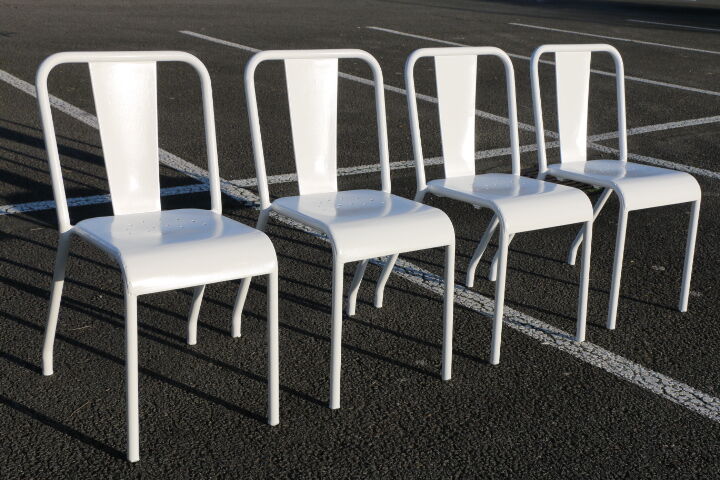 4 Tolix chairs by designer Xavier Pauchard model T37 1950