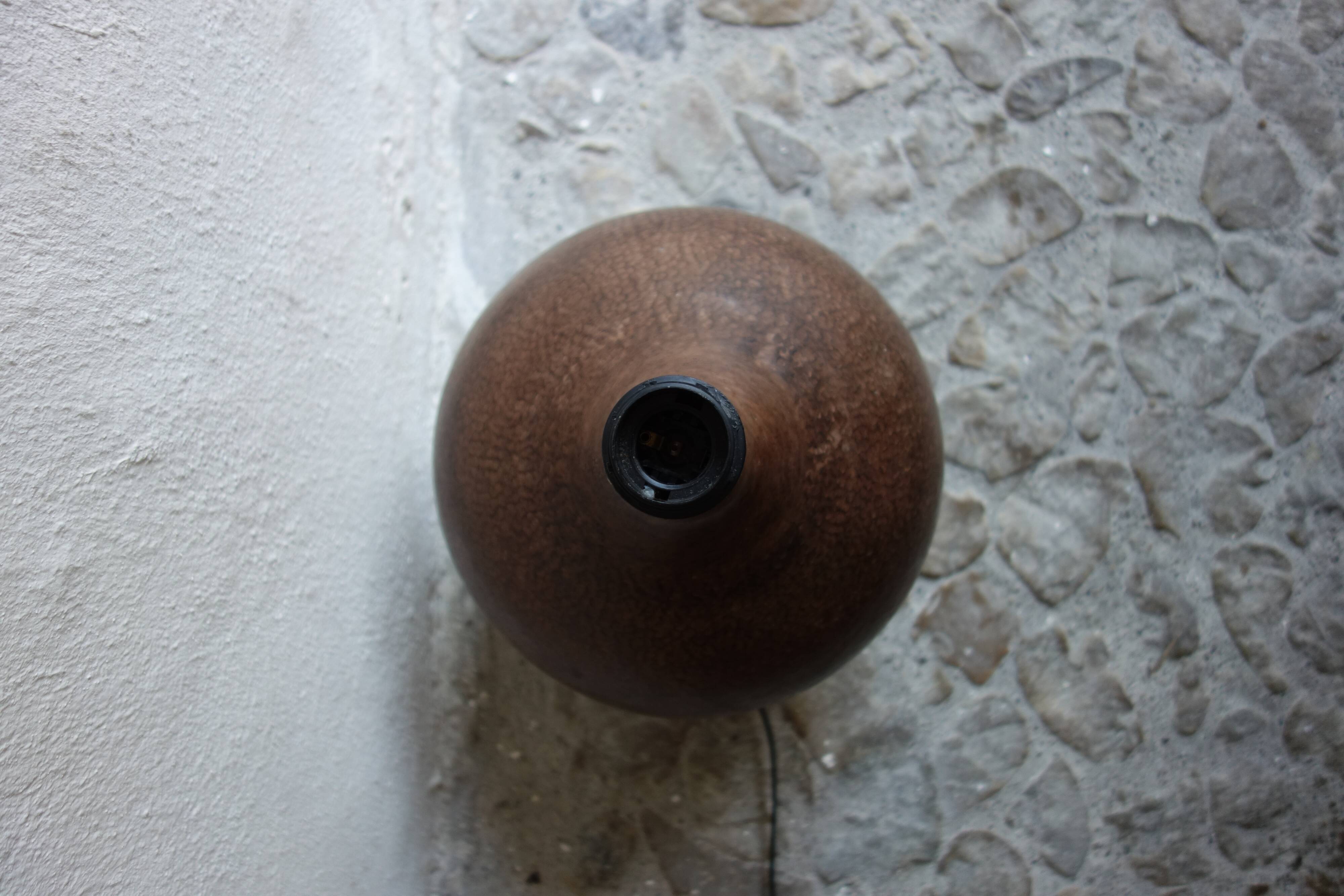 Foot of Lamp Ball in Hammered Metal 70s