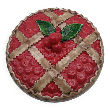 Slush lid for tart. 50s/60s. Cherry .