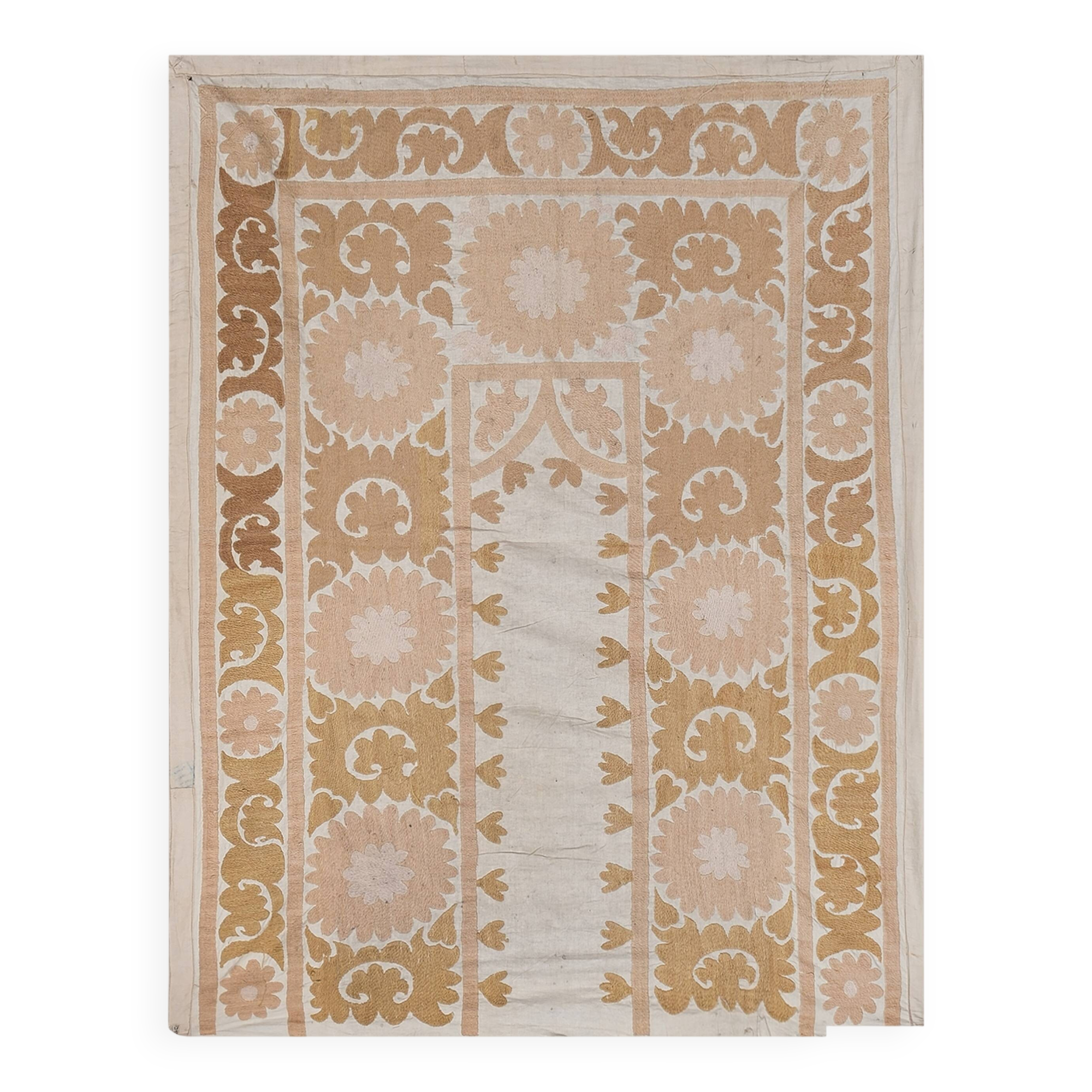 Hand knotted rug, vintage turkish rug 103x132 cm