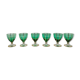 Lot de 6 verres à liqueur ou a vin vert émeraude