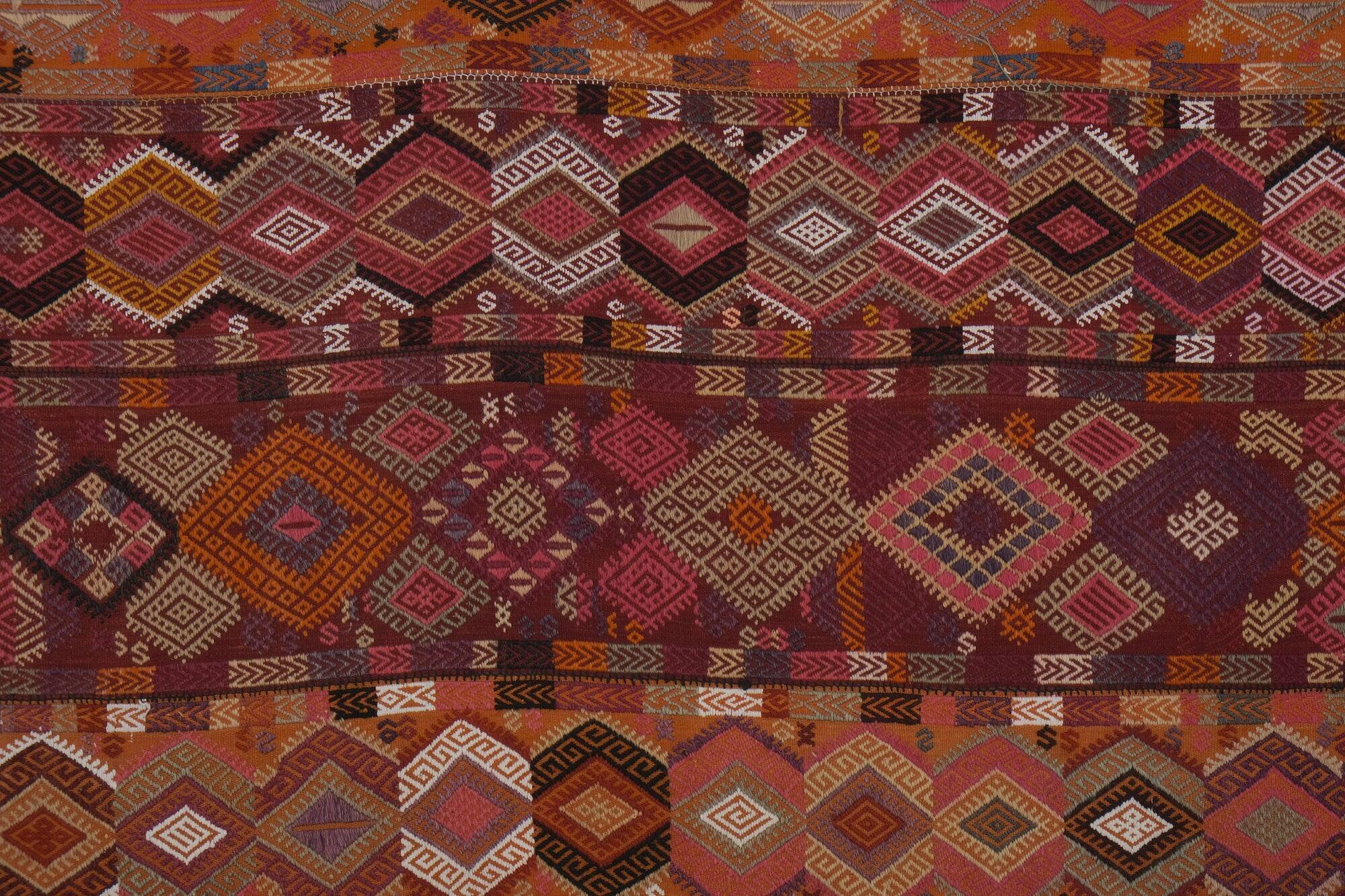 Vintage Turkish kilim, handwoven, 137x316 cm.