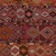 Vintage Turkish kilim, handwoven, 137x316 cm.