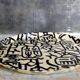 Vintage fiberglass tray with graphic patterns