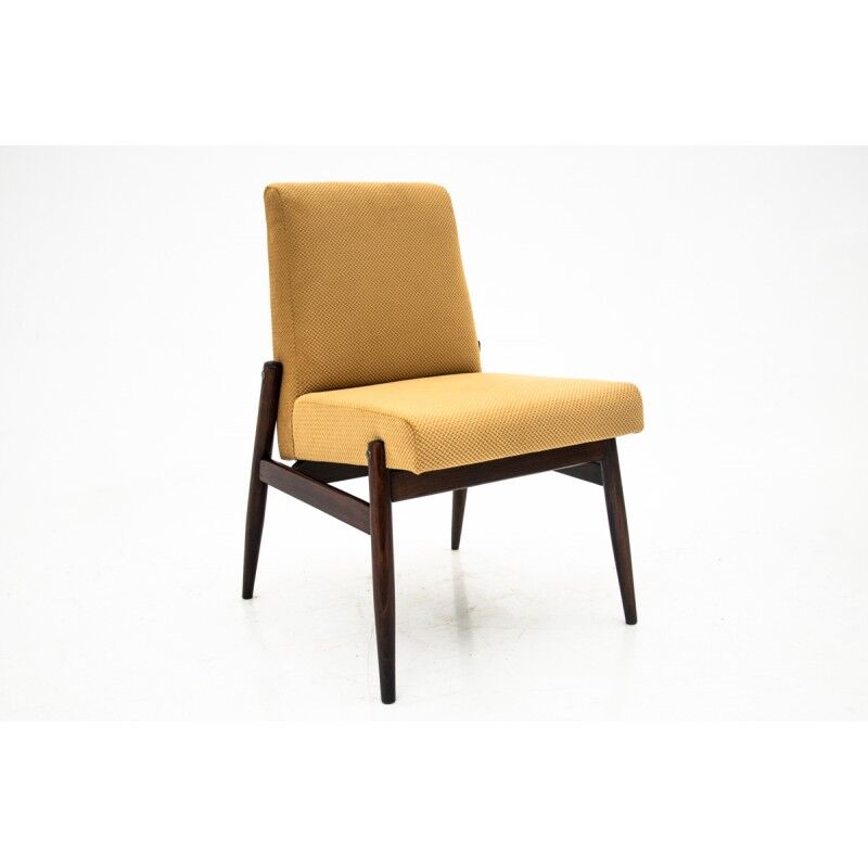Set of four yellow midcentury modern armchairs 300-227 type from 1960