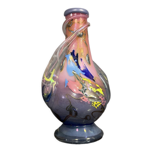 Vase signé en verre - 1990