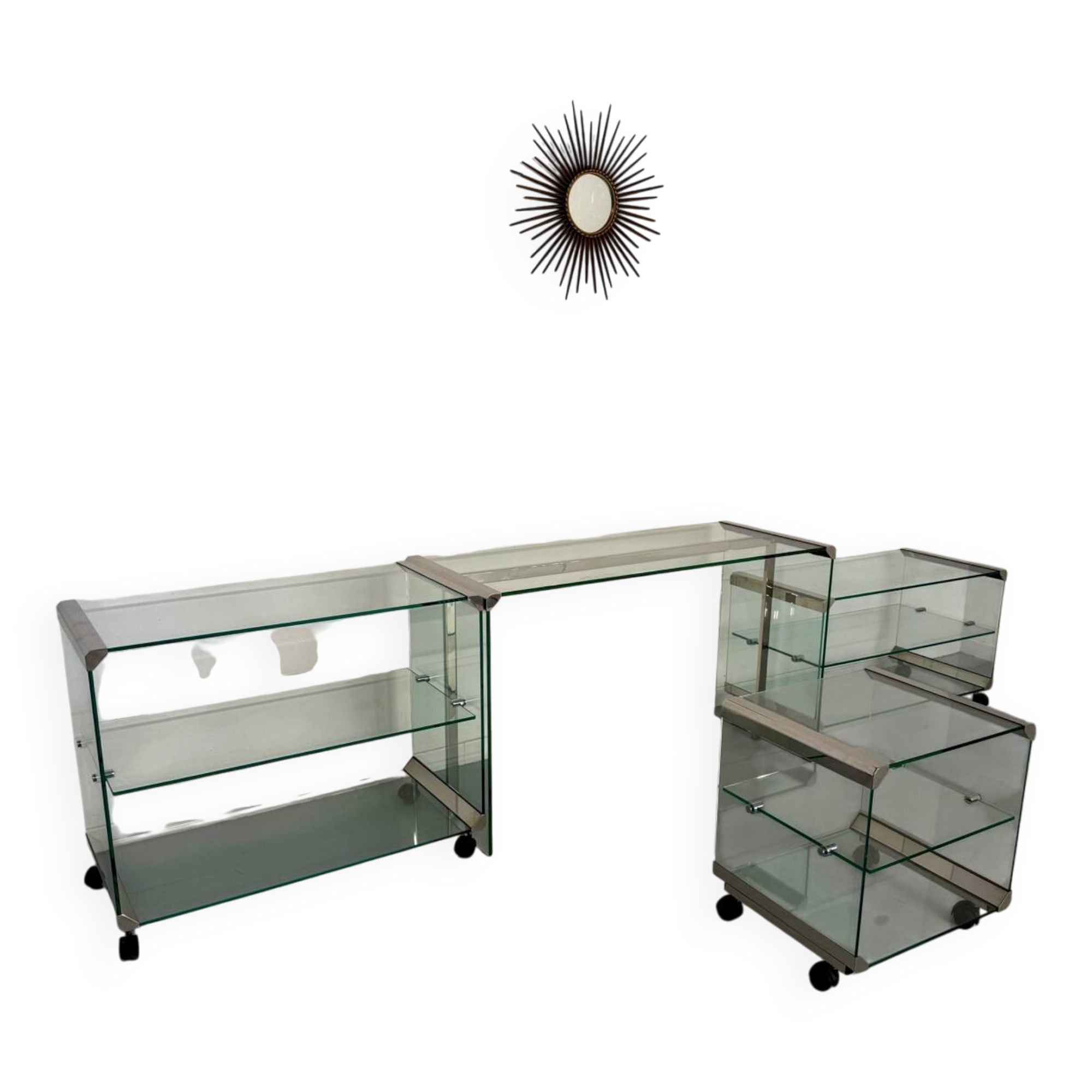 Italian design glass console storage unit by Gallotti & Radice An70