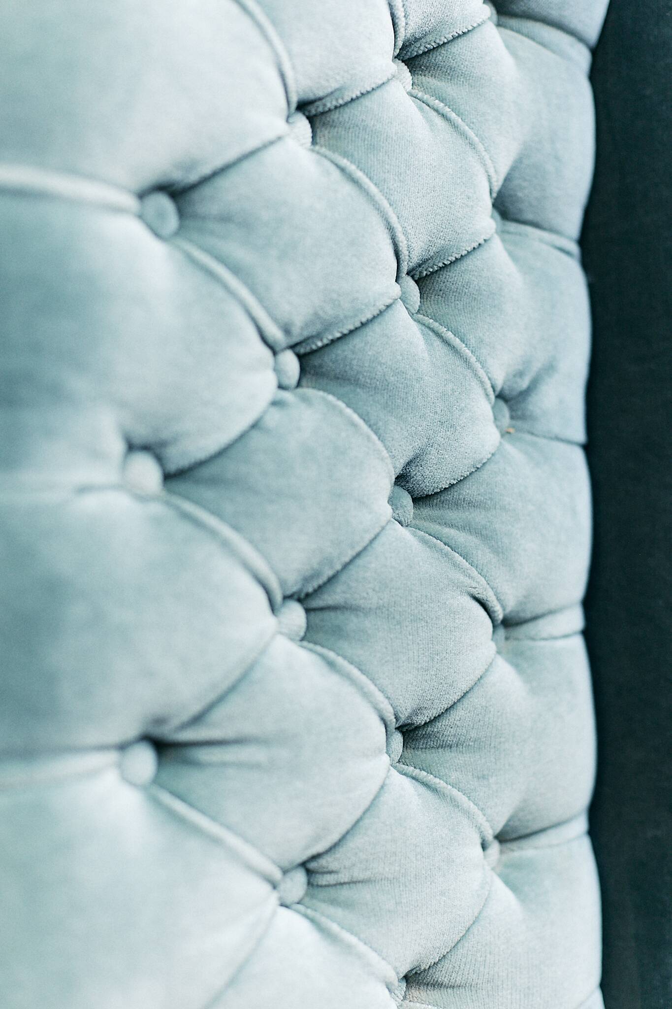 Blue velvet toad bench