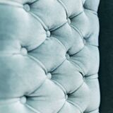 Blue velvet toad bench