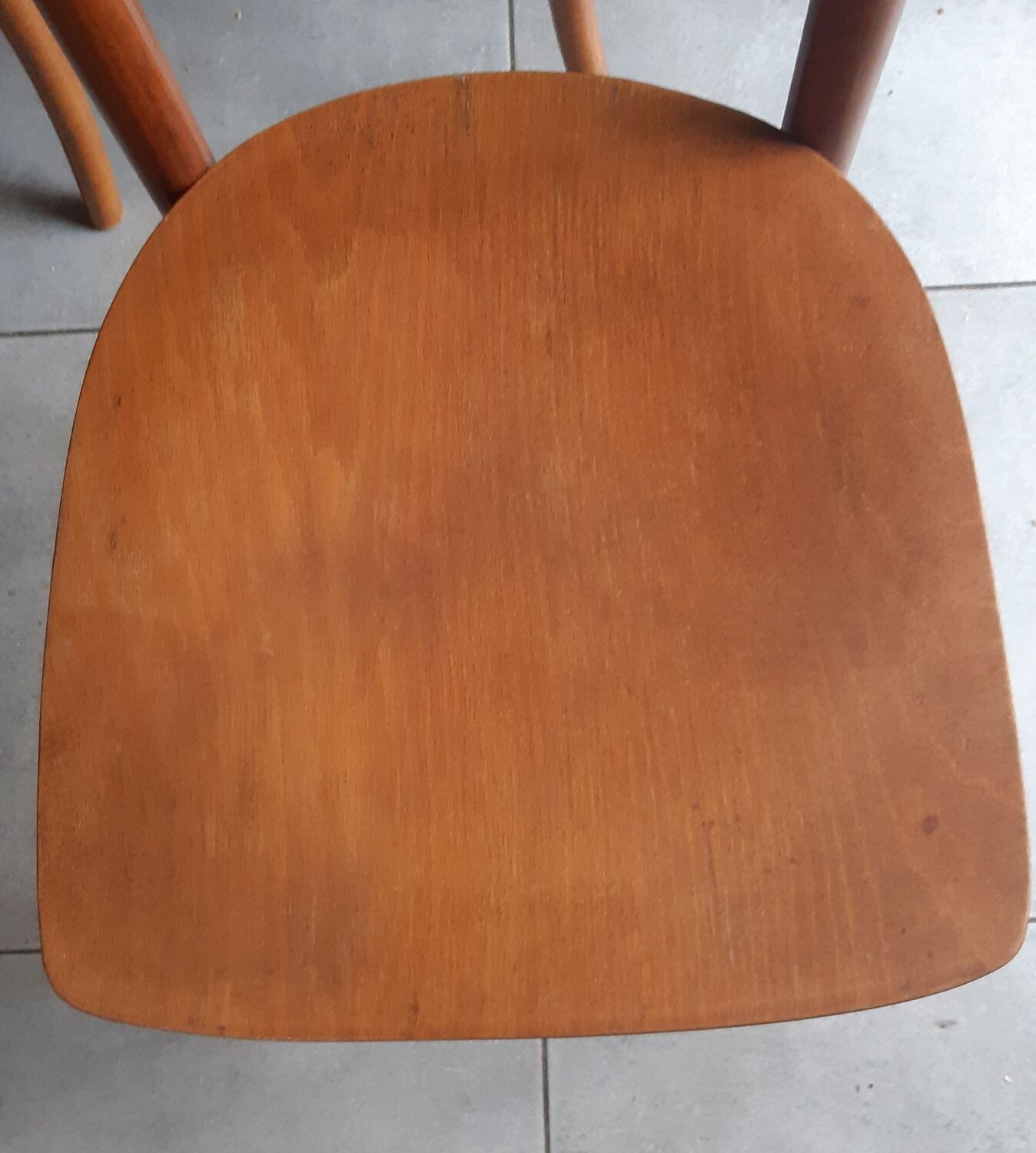 Set of 3 curved wood bistro chairs