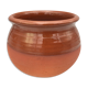 Matt and glazed round earthenware pot