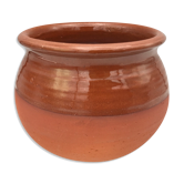 Matt and glazed round earthenware pot