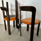 6 wooden chairs and imitation leather design Bruno Rey for Dietiker vintage year 60