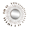 Grand miroir soleil en métal 75 cm ,  style Line Vautrin