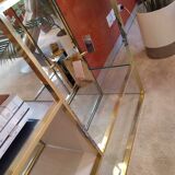 Showcase shelf, brass bar and mirror 70