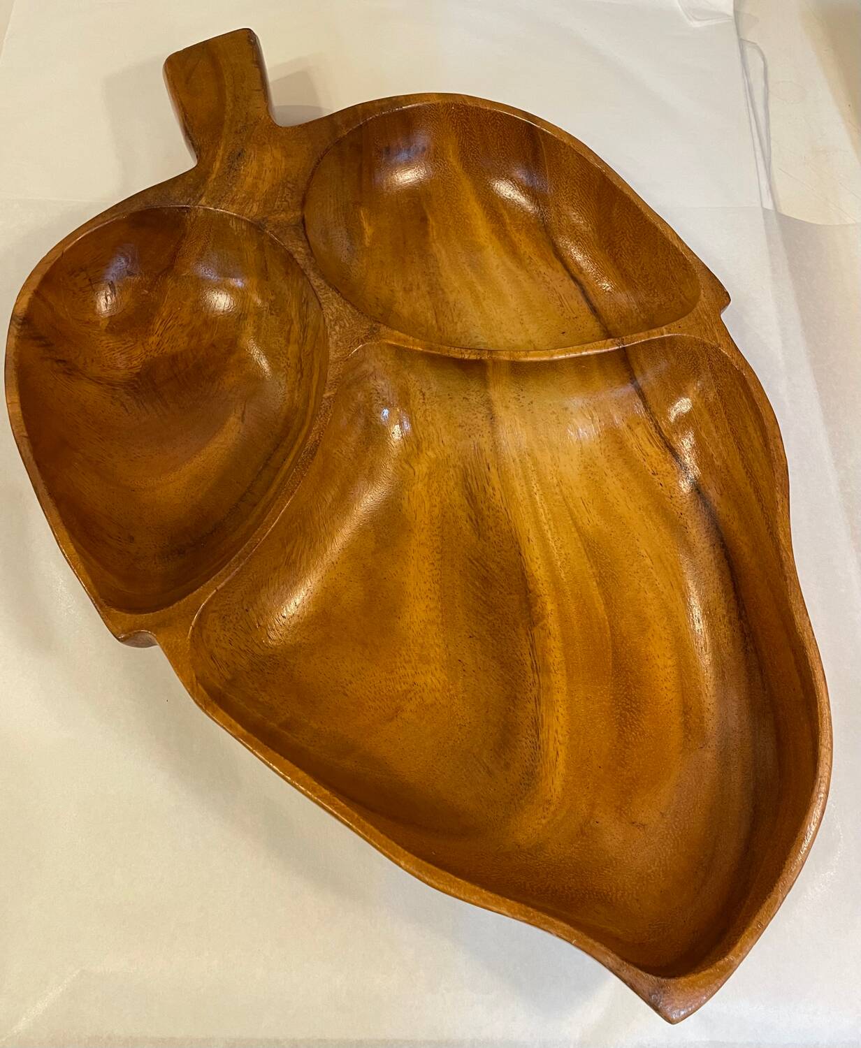 Olive wood fruit bowl