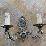Wall lamp in gilded bronze baroque louis XV style vintage shell pattern