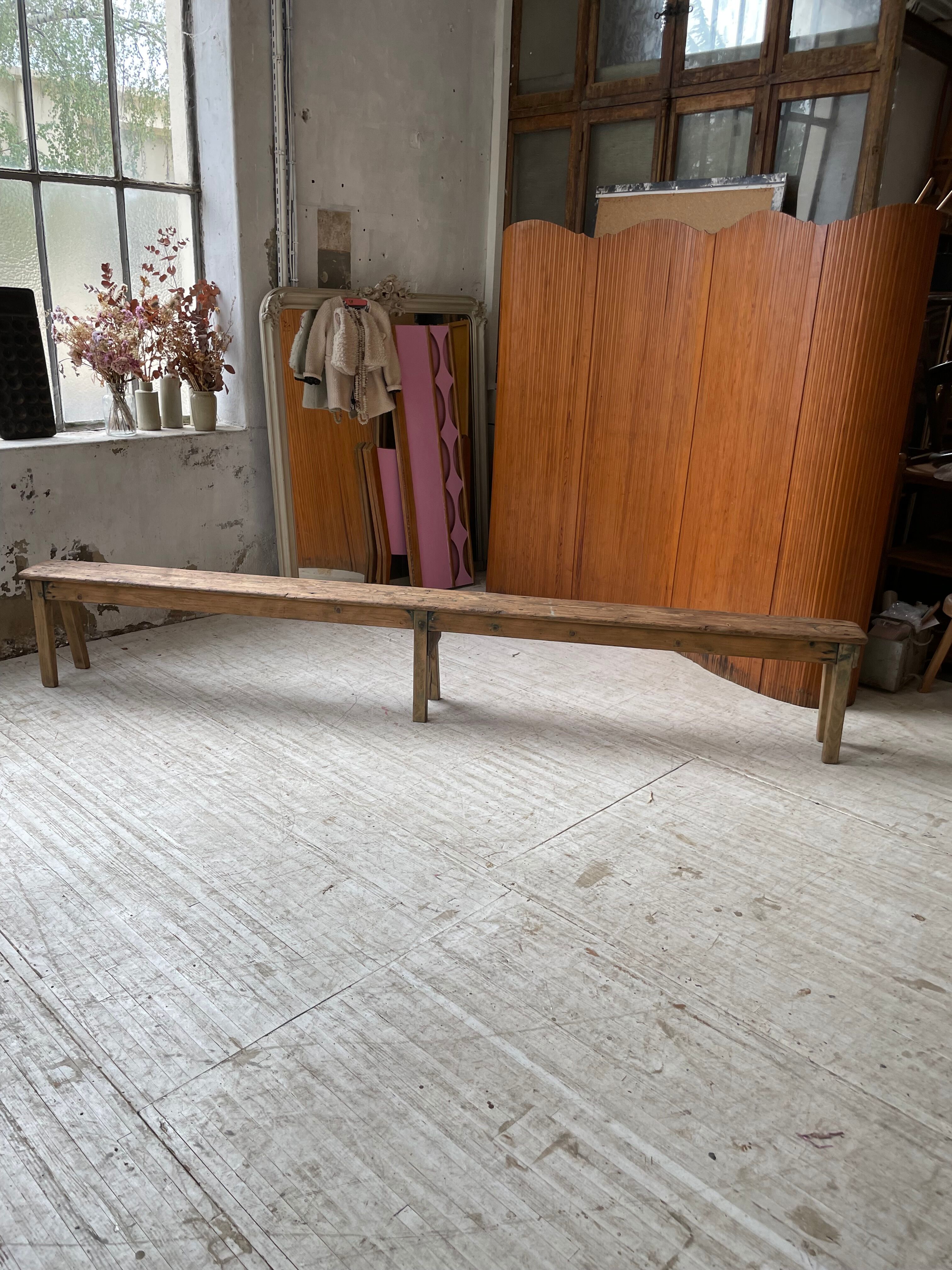 Pine farmhouse bench 280 cm