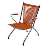 "Scoubidou" Orange Vintage 60's Folding Child's Armchair Chair