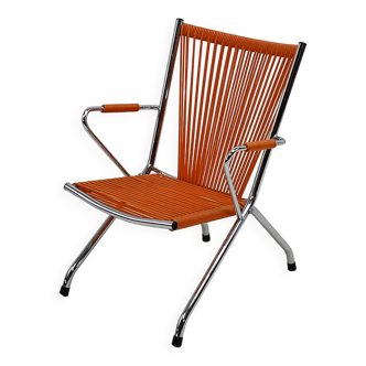 Chaise Fauteuil Enfant Pliable "Scoubidou" Orange Vintage 60's
