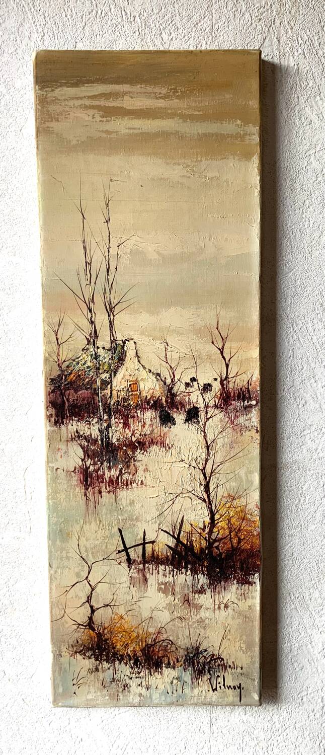 Vintage oil painting on canvas