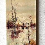 Tableau huile sur toile vintage