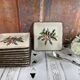 10 Square Dessert Plates by Emile Tessier, Malicorne