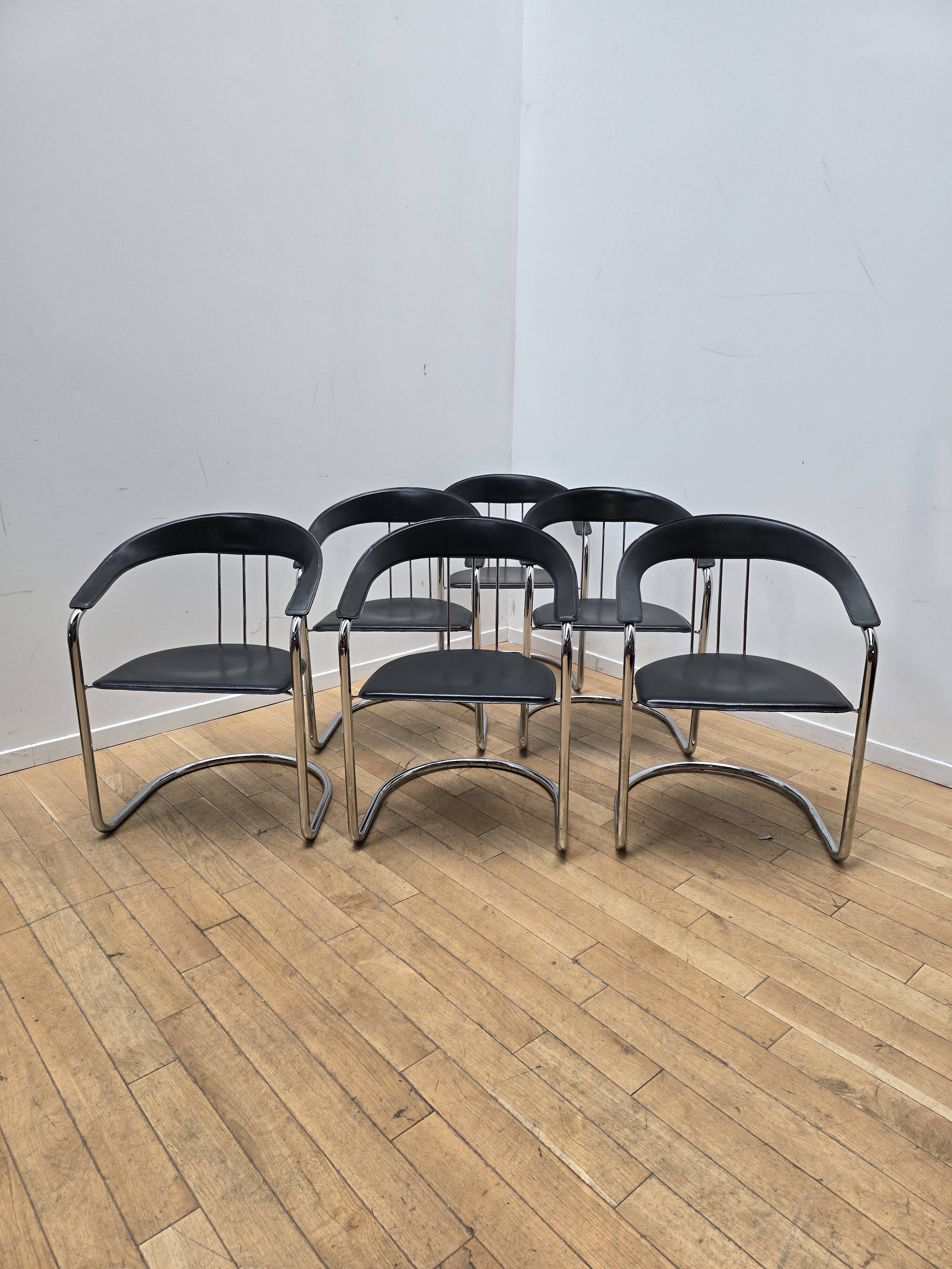 Set of 6 designer chairs from Italy.