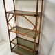 Showcase shelf in vintage smoked glass bamboo