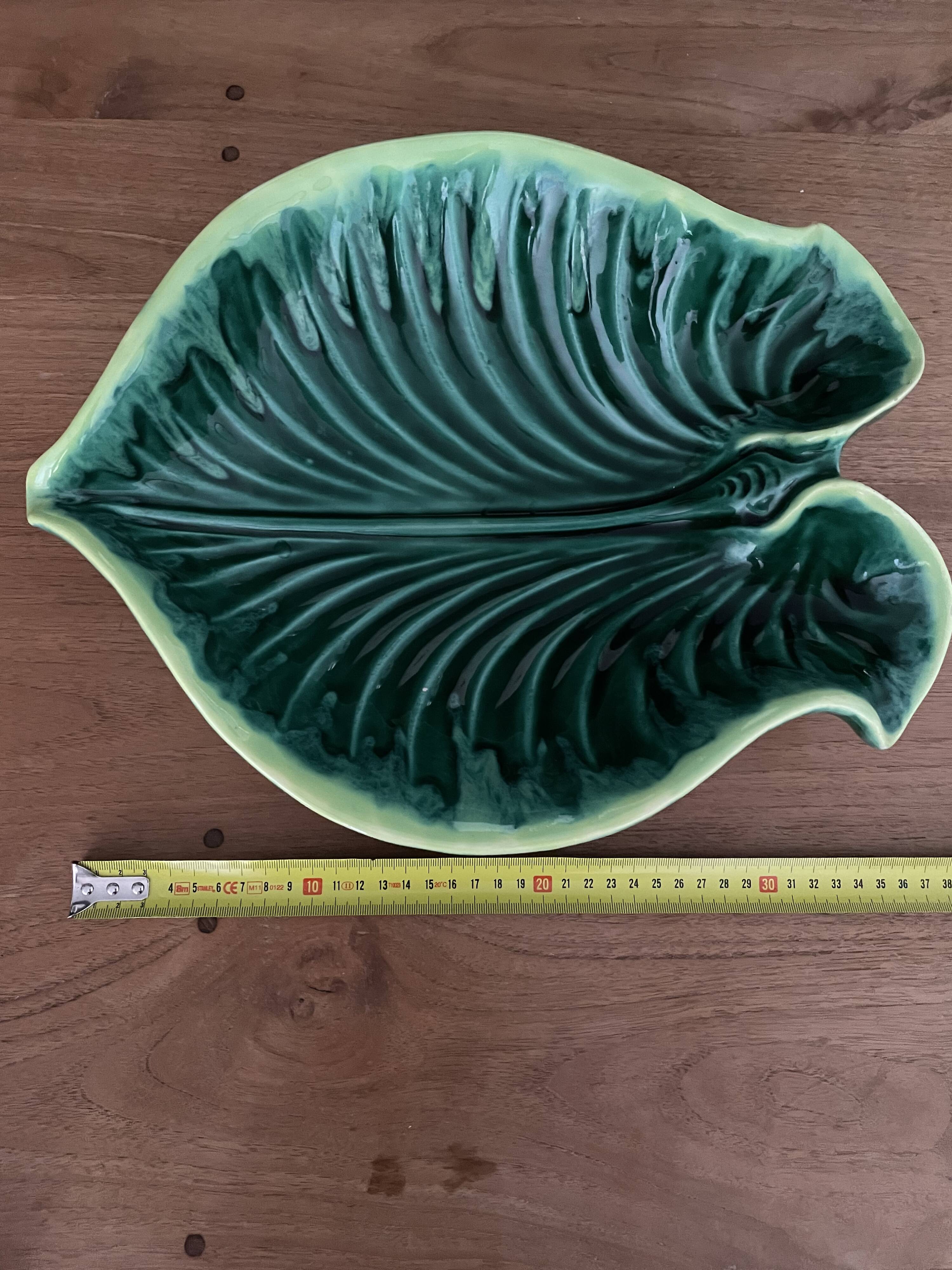 Fruit cup green leaf vallauris signed a.ferlay