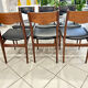 Set of 6 Scandinavian teak chairs, 1970s design.