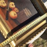 Painting on panel apples and the jar of jam