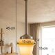 suspension  opaline blanche et jaune | space age - art déco 1950