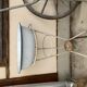 Set of 2 off-white enamelled metal washing machines/planters, blue rim, vintage industrial style.