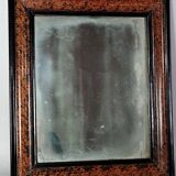 Mirror & its frame Napoleon III all original black & imitation SB magnifying glass