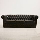 Chesterfield-style leather sofa set, set of 3