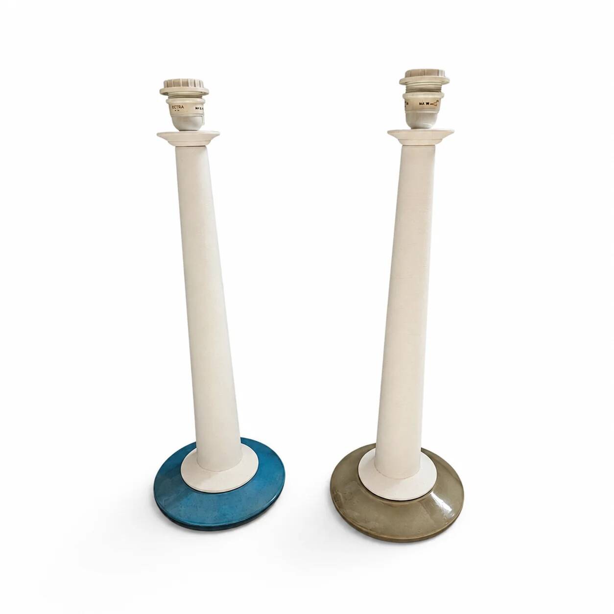 Ensemble de 2 lampes de table totem Kostka rares / époxy / France années 1980