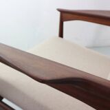 Set of Two Danish Adjustable Wingback Lounge Chairs in Teak by Ib Kofod Larsen
