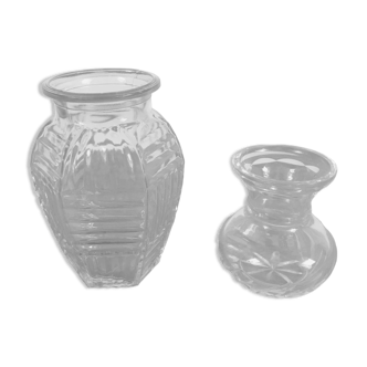 Set of 2 glass vases