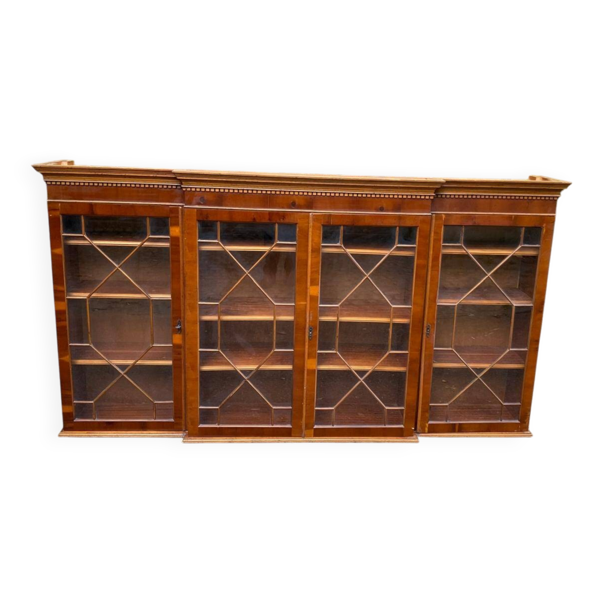 Grande Vitrine Bibliothèque de Style Anglais à Croisillons