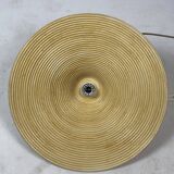 Pencil Reed Rattan Bamboo Hanging Pendant Lamps, Italy, 1970s, Set of 2