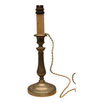 Electrified brass candle holder