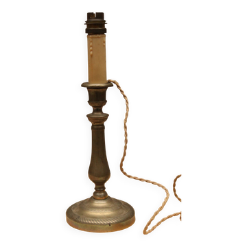 Electrified brass candle holder